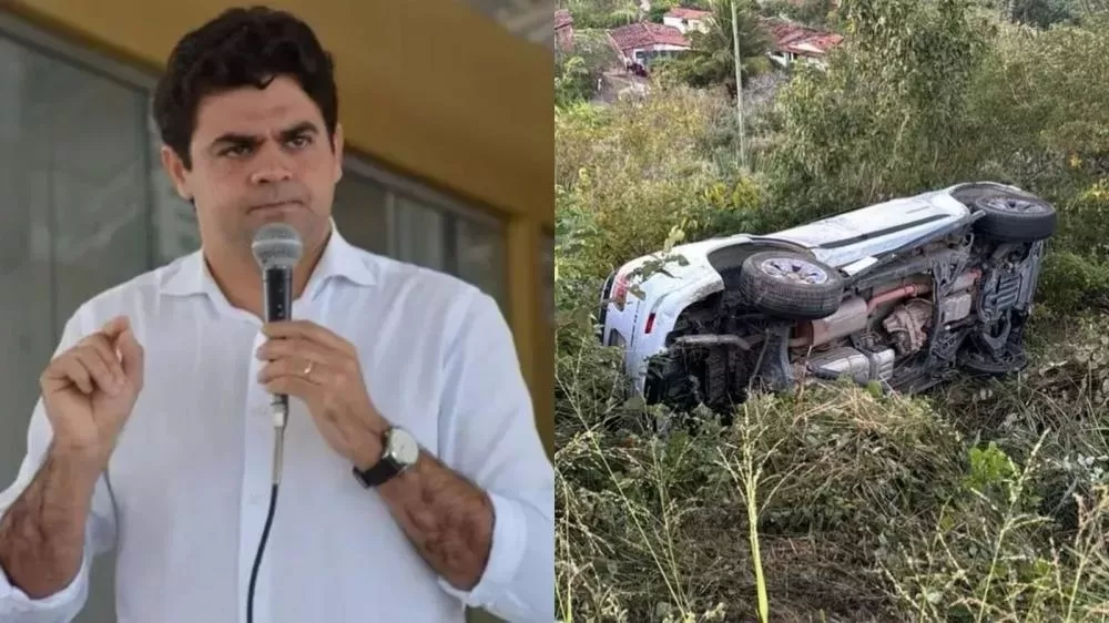 Carro com prefeito de São Bento Dr. Jarques capota próximo a Campina Grande