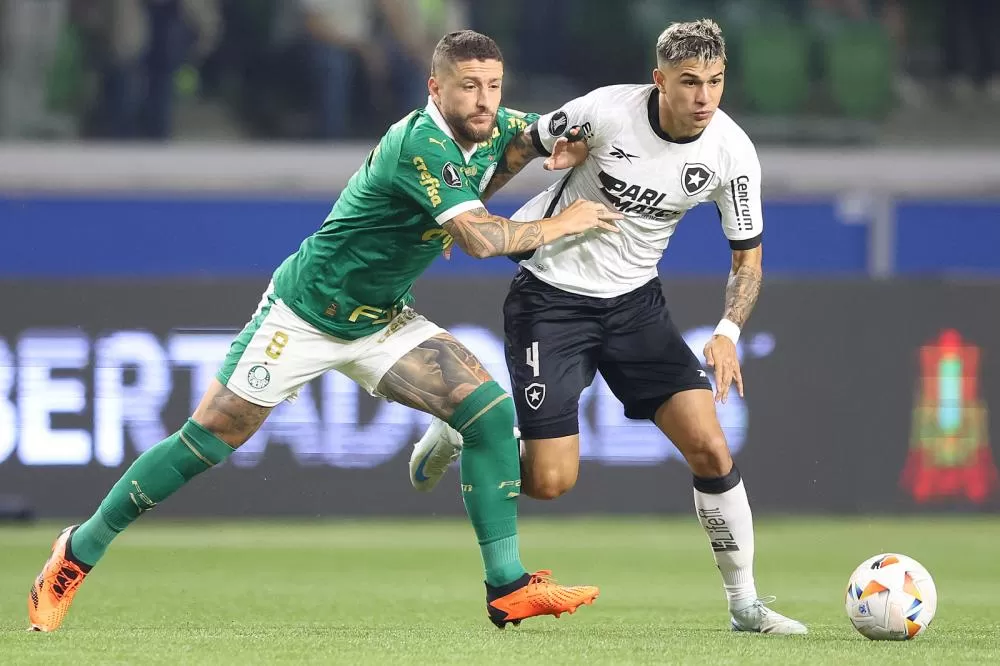 Botafogo abre 2 a 0 e cede empate, mas elimina Palmeiras e vai às quartas da Libertadores