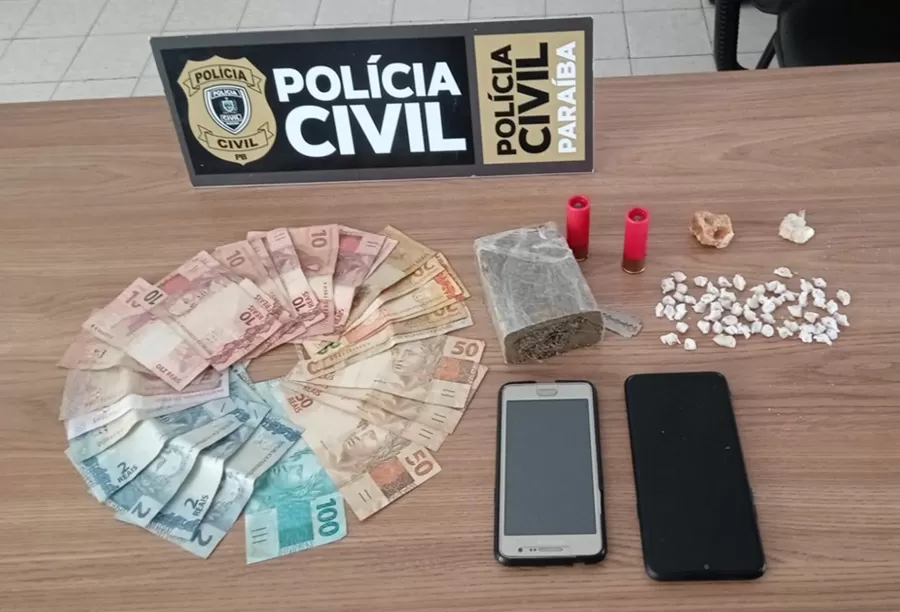Polícia Civil apreende drogas e munições, e prende um suspeito de tráfico nessa quinta (29), em Pombal