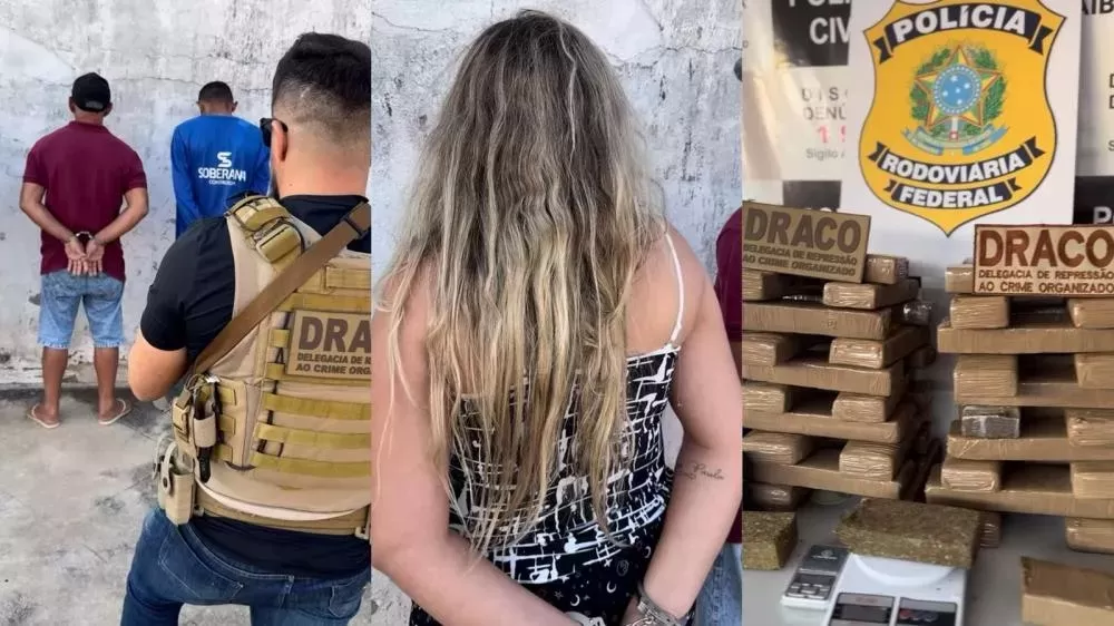 Ação conjunta da DRACO e PRF apreende 120kg de droga e prende três traficantes em Patos e Condado