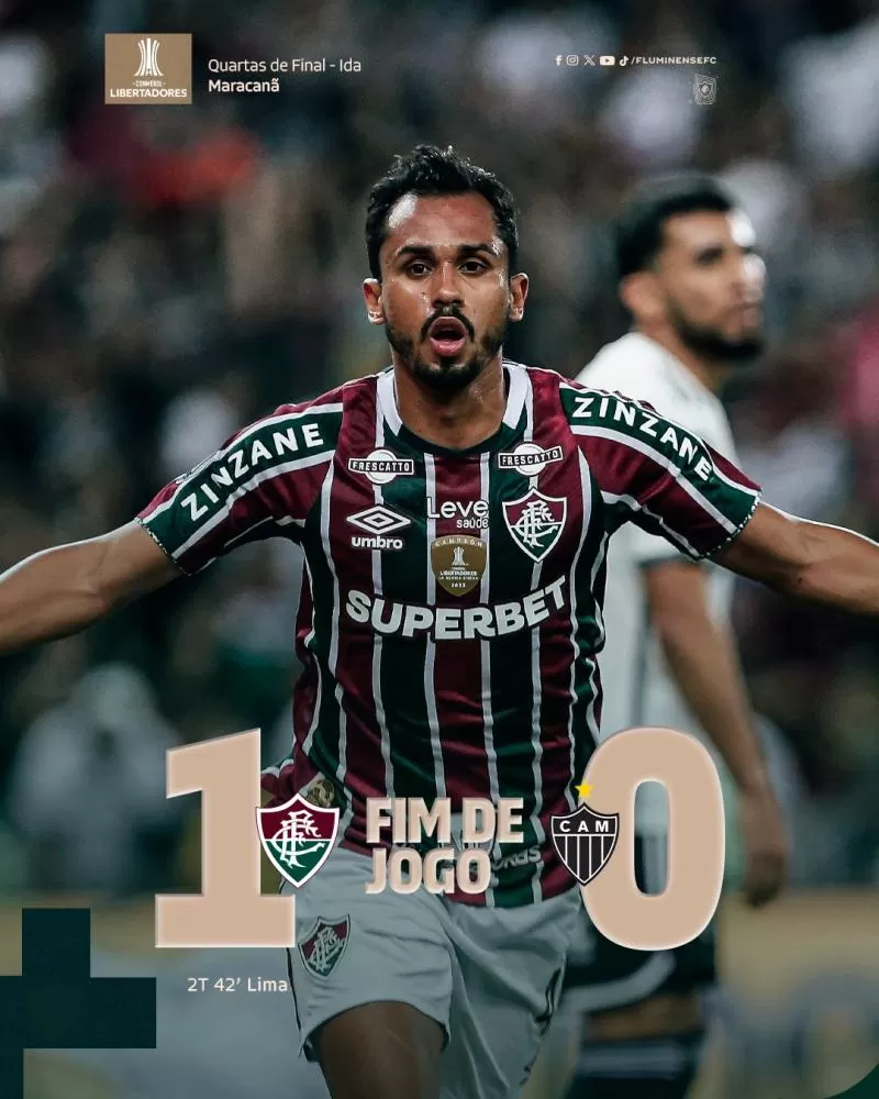Fluminense vence o Atlético-MG e abre vantagem nas quartas de final da Libertadores