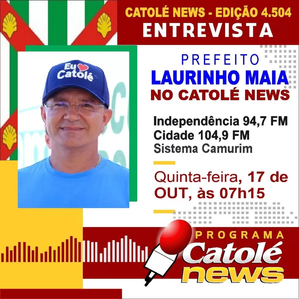 Prefeito reeleito de Catolé do Rocha ‘Laurinho Maia’ será o entrevistado nesta quinta (17) no programa Catolé News