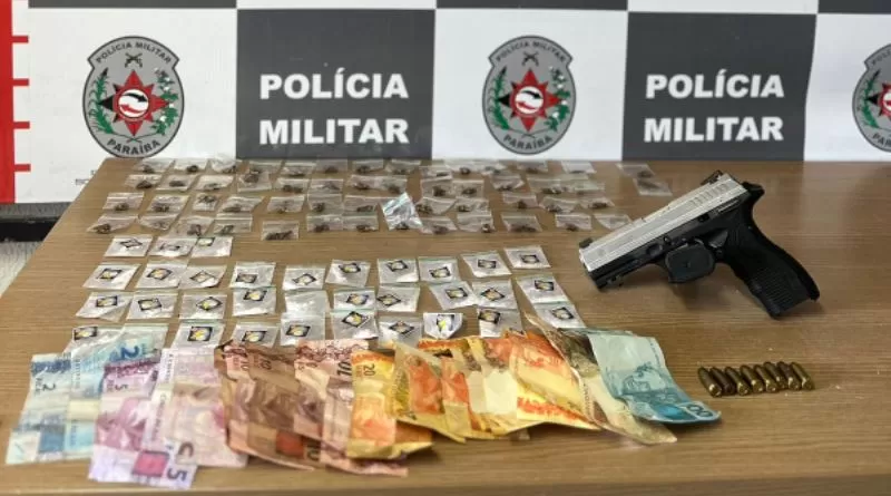 Polícia Militar frustra grupo criminoso e apreende pistola e drogas com acusado que já responde por tráfico
