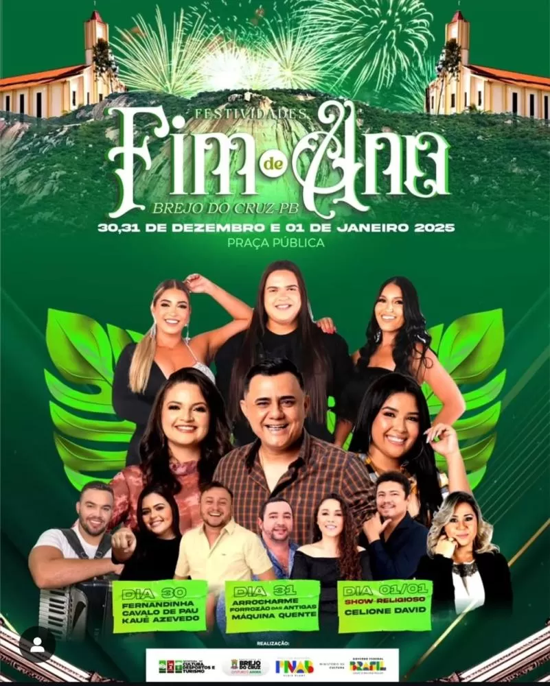 Confira a programação das festas de Fim de Ano na cidade de Brejo do Cruz (PB)