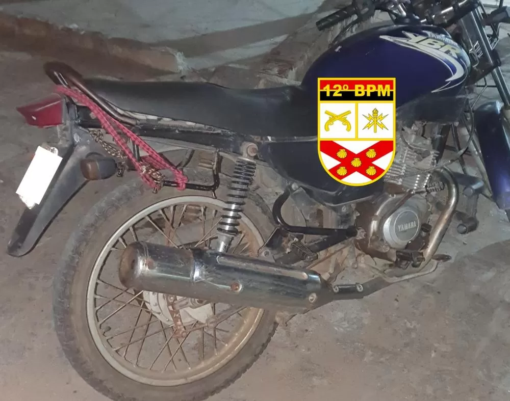 Polícia Militar apreende neste domingo (2) moto com sinais de adulteração, em Riacho dos Cavalos