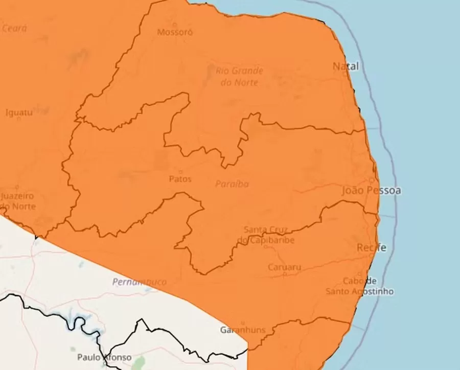 Inmet renova alerta de chuvas intensas para todas as cidades da Paraíba