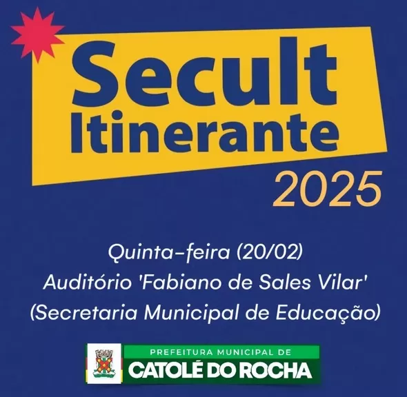 Catolé do Rocha sediará no período de 10 a 14 de fevereiro, campanha ‘Secult Itinerante 2025’