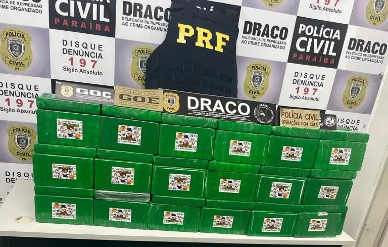Operação intercepta carregamento de 120 kg de cocaína neste domingo (23), no Sertão da Paraíba
