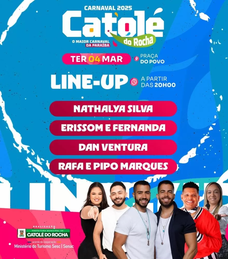 Nathalya Silva, Erissom e Fernanda, Dan Ventura, Rafa e Pipo Marques são as atrações desta terça (4), na Praça do Povo