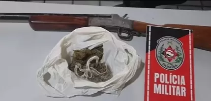 Polícia Militar apreende arma, droga e moto adulterada durante ação na cidade de São Bento