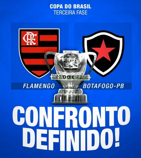 Botafogo-PB e Flamengo se enfrentarão em jogos de ida e volta na terceira fase da Copa do Brasil