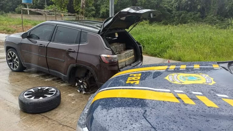 Quase 200 kg de maconha são apreendidos em carro abandonado, na BR-101, em Mamanguape
