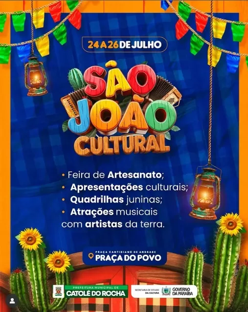Secretaria de Cultura e Turismo de Catolé do Rocha divulga programação oficial do São Cultural 2025