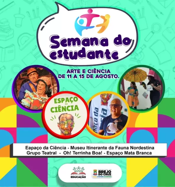 Educação de Brejo do Cruz celebra semana do estudante com arte e ciência nas escolas municipais
