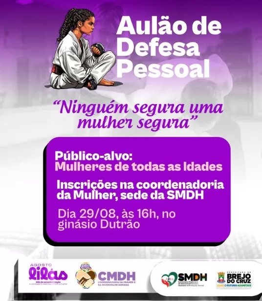 Secretaria de Desenvolvimento Humano de Brejo do Cruz realiza nesta sexta (29), Aulão de Defesa Pessoal
