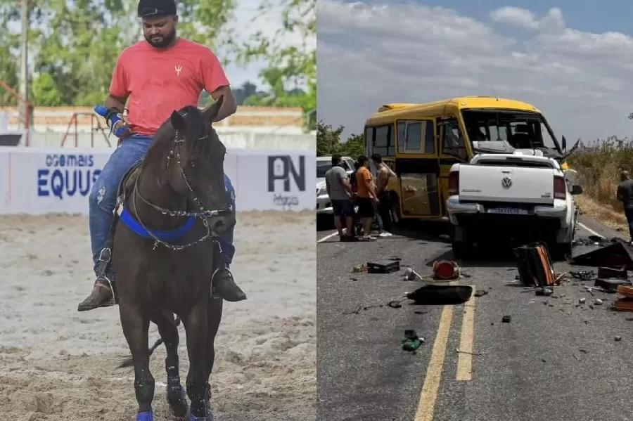 Vaqueiro é identificado como vítima fatal de grave acidente entre caminhonete e ônibus escolar no Sertão