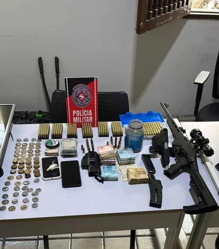 Operação da PM apreende armas, drogas, dinheiro e grande quantidade de munições em São Bento