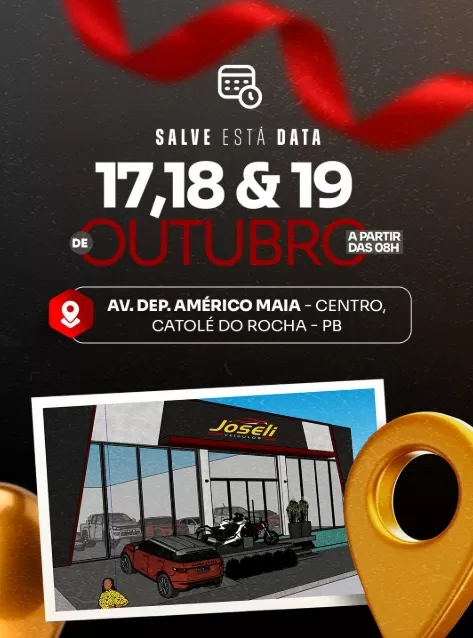 Reinauguração da Loja Joselí e Ricélio Veículos em Catolé do Rocha será realizada nesta sexta-feira (17) com grande feirão de veículo