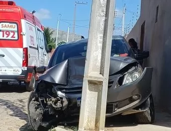 Condutor passa mal enquanto levava o filho à UPA e morre após colidir em poste, no Oeste Potiguar