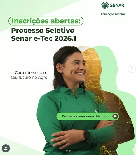 Senar Paraíba abre inscrições para cursos técnicos em Zootecnia com 30 vagas para o Polo de Catolé do Rocha