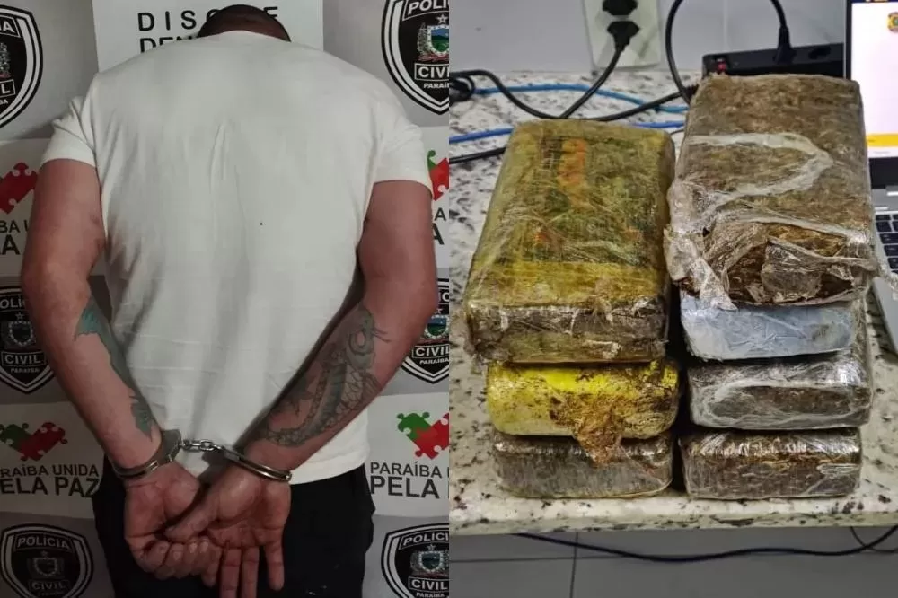 Homem é preso com grande quantidade de drogas após perseguição policial no Sertão da Paraíba