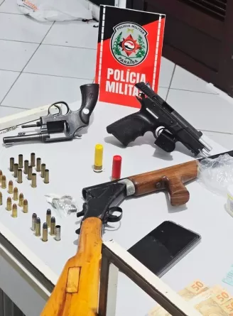 Policia Militar apreende três armas de fogo e prende suspeitos no Sertão da Paraíba