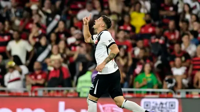 Hugo Moura comemora gol de empate | Flamengo x Vasco (Foto Reprodução - André Durão)
