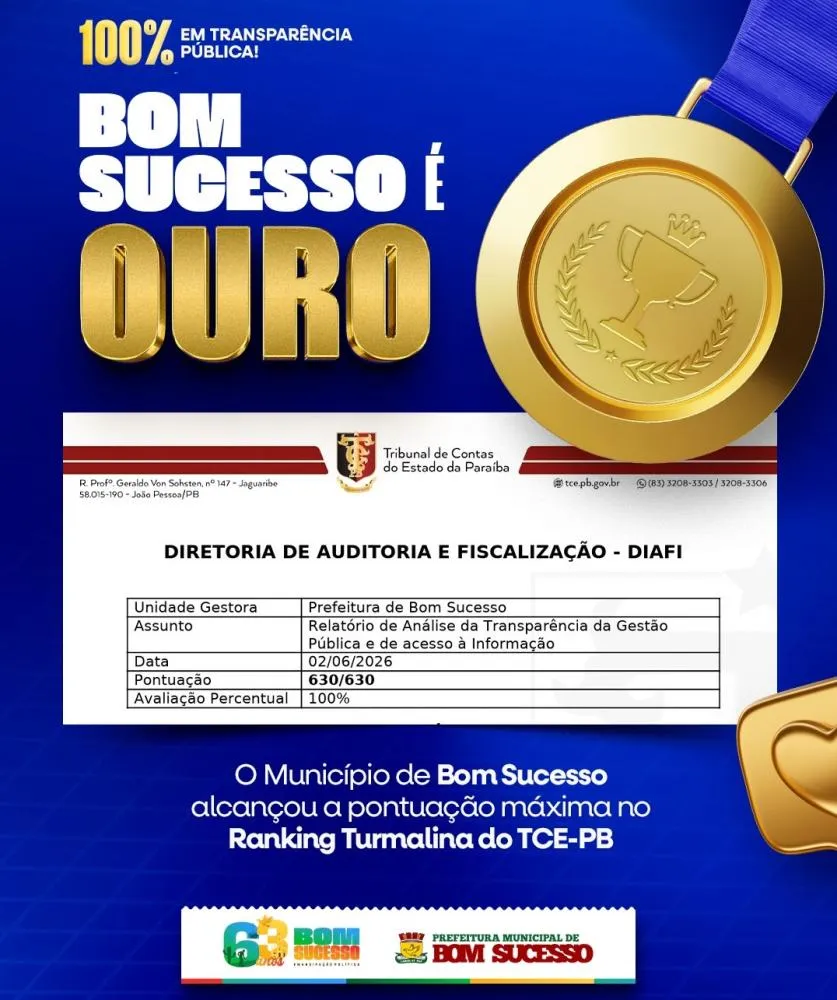 Divulgação - ASCOM | Prefeitura de Bom Sucesso (PB)