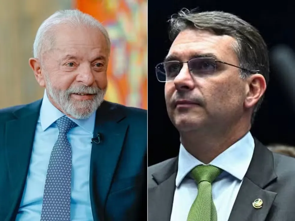 Lula e Flávio Bolsonaro — Foto: Montagem/g1