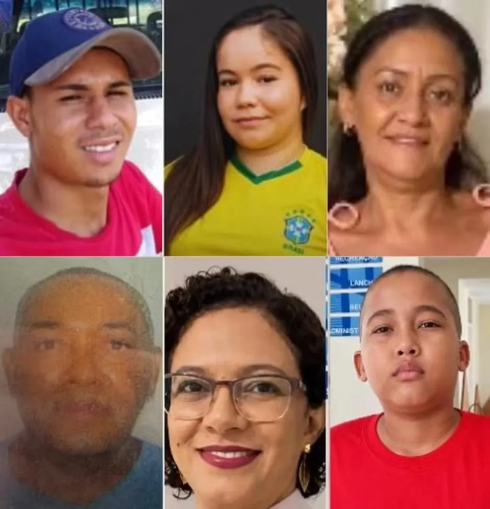 Quem são as seis pessoas que morreram em acidente entre van e caminhonete na PB — Foto: Montagem/g1